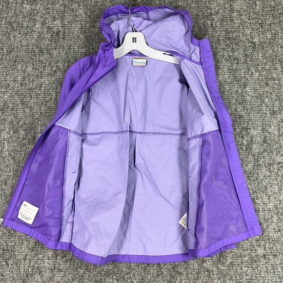 Columbia Windbreaker Youth Girls Large 14/16 Purple Softshell Hooded Pockets - Picture 3 of 9
